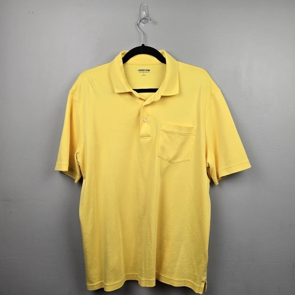 LANDS' END Polo Shirts Bundle Traditional Fit Yellow/Blue Mens Size‎ L 42-44